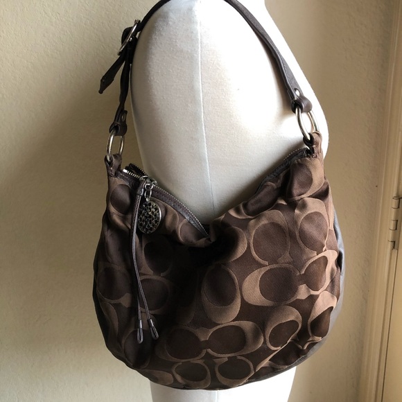 Coach Handbags - Coach brown logo hobo shoulder bag